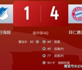 凯恩戴帽创纪录！拜仁 4-1 轻取霍芬海姆，豪取德甲开局四连胜