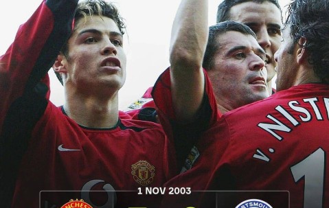 C罗曼联首球22年纪念日父子同时进球！延续传奇，离千球又近一步